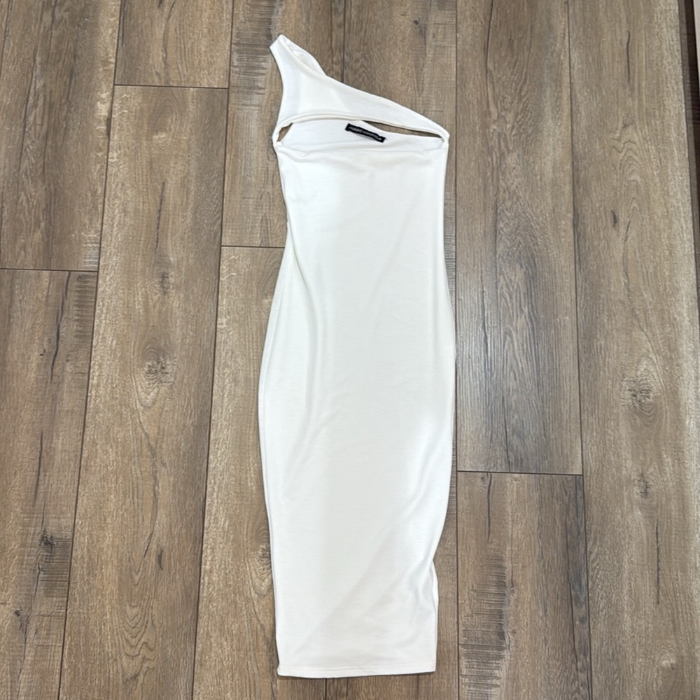 Naked Wardrobe White Midi dress